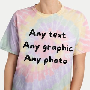 Koszulka tie-dye z nadrukiem, Koszulka tie-dye z nadrukiem, Koszulka tie-dye z nadrukiem, Koszulka z logo, Koszulka ze zdjęciem, Koszulka z tekstem, Koszulka wiosenna