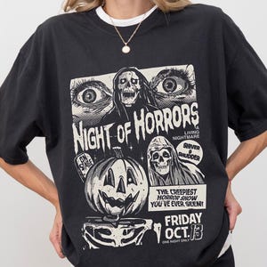 Halloween Shirt, Night Of Horrors Shirt, Horror Halloween Shirt, Vintage Halloween Tee, Creepy Shirt, Goosebumps Shirt, Horror Movie Shirt