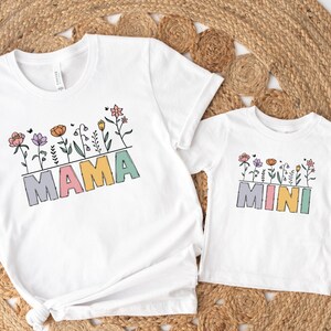 Mama Mini Shirt, Mama Mini Flower Shirt, Matching Mother&#39;s Day Shirt, Mommy And Me Matching Shirt, Mama And Mini Matching Tee, Mama Mini Tee