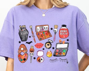 Halloween Make-up Artist Shirt, Maskenbildner Halloween Shirt, MUA Halloween T-Shirt, Womens Halloween Tees