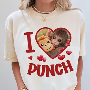 Chemise I Love Punch, T-shirt graphique Punch The Baby Monkey, sweat-shirt petit macaco et peluche, t-shirts Simio Lover