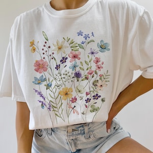 Wildflowers Shirt, Vintage Flowers Shirt, Vintage Botanical Shirt, Botanical Floral Shirt, Flowers Shirt, Cottagecore Shirt, Gardener Gift
