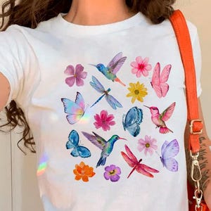 Shirt Wildflower Botanical: vintage T-shirt met bloemen