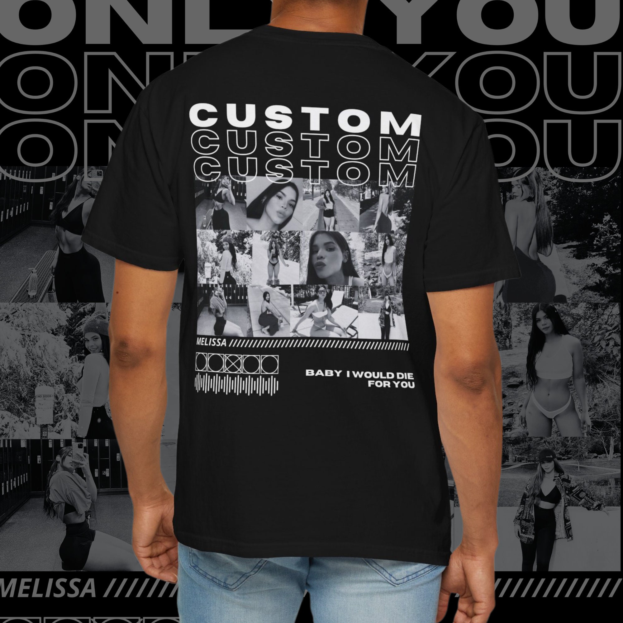 Personalized Only You Girlfriend T-Shirt for Valentine??s Day, Customized Gift, Photo Collage Tee