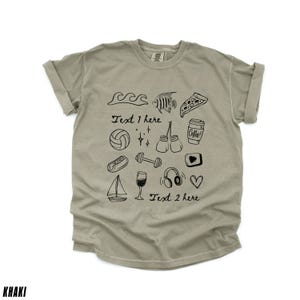 Custom Personality Shirt, Customized Drawn T-Shirt, This Is Me Doodles Tee, Favourite Things, Anniversary Gift, Valentine's Day Symbols Tee image 9