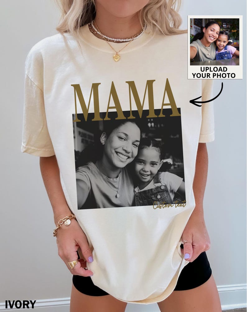 Camiseta personalizada con foto de mamá, camiseta personalizada para mamá, camisetas para mamá, regalos personalizados para el Día de la Madre, camiseta personalizada con foto de mamá, sudadera para mamá imagen 1