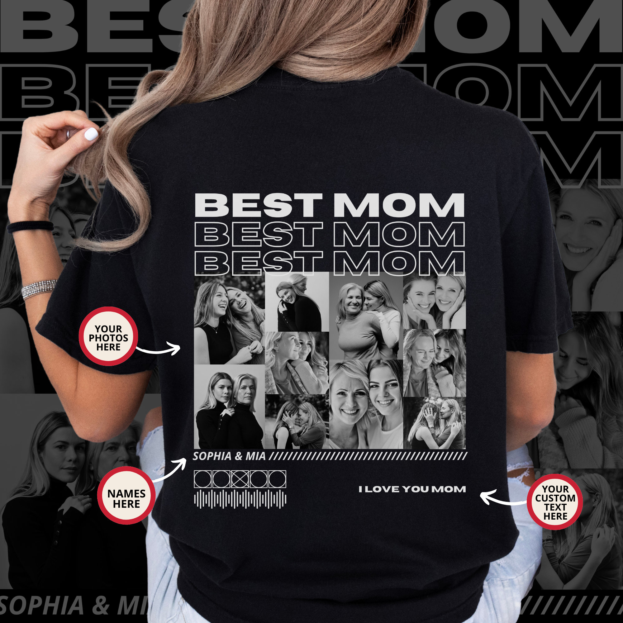 Best Mom Shirt, Only You Shirt, Mom Collage T-Shirt
