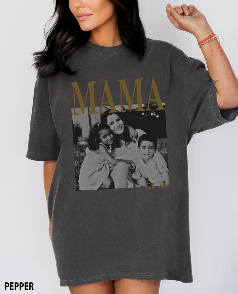 Camiseta personalizada con foto de mamá, camiseta personalizada para mamá, camisetas para mamá, regalos personalizados para el Día de la Madre, camiseta personalizada con foto de mamá, sudadera para mamá imagen 2
