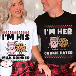 Cookie Eater Milk Drinker Shirt, Inappropriate Couples Christmas Shirt, Funny Christmas Couples Tee, Offensive His Her Christmas Sweatshirt