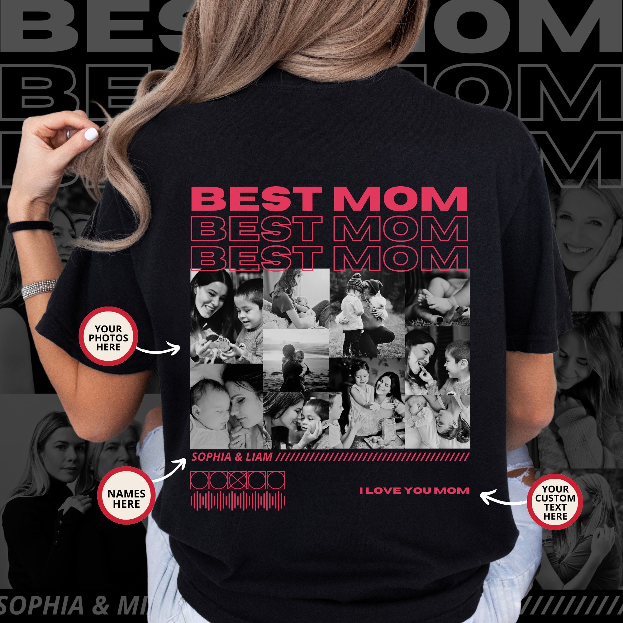Best Mom Shirt, Only You Shirt, Mom Collage T-Shirt, Custom Mom Photo Shirt