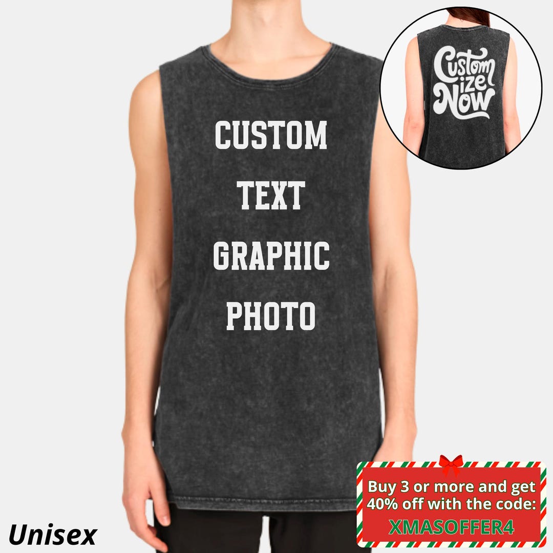 Custom Tank Top Unisex, Personalized Photo Tank Top, Logo Tank Top ...