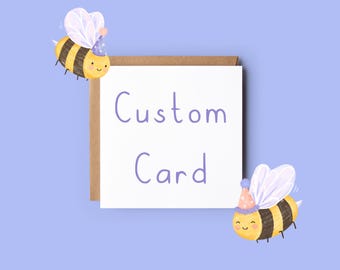 Custom text on one of our card designs