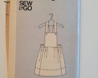 Vintage 1970s Uncut Apron Dress Sewing Pattern Size Misses 11/12
