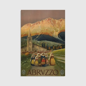 Abruzzo Vintage Poster Digital Travel Print Decor