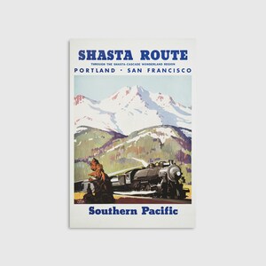 Shasta Route US Vintage Poster Digital Travel Decor Arte de pared