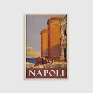 Napoli Italy Vintage Poster Digital Travel Decor Wall Art