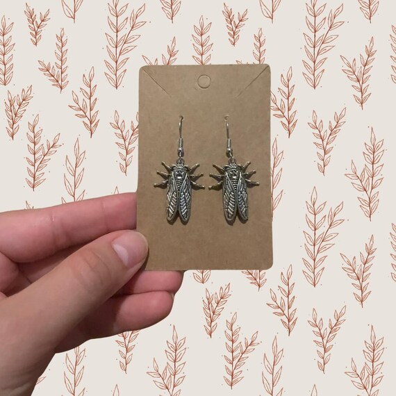 Cicada Bug Drop Dangle Earring - image 1