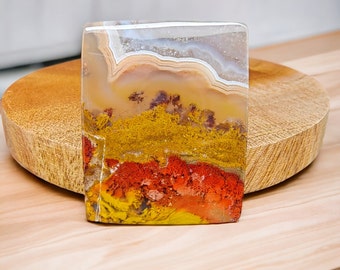 Multycolor RECTANGLE Cabochons Scenic MOOS AGATE - Size 31x24x3.8mm - Cabochons Polished - Gift for Women - Crystal Landscape