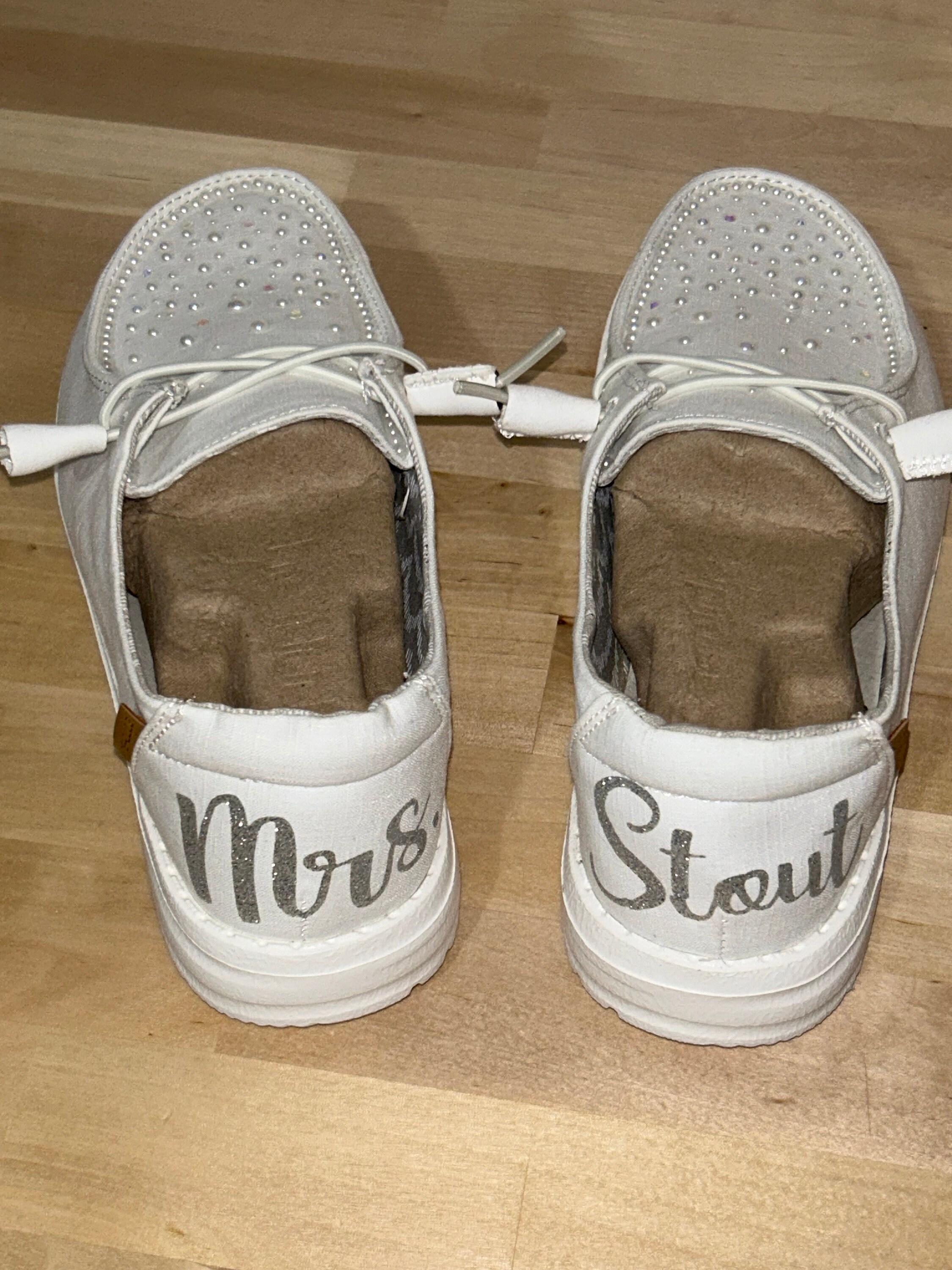 Pearl Hey Dude Wedding Day Shoes Custom Hey Dude Wedding Shoes Bride