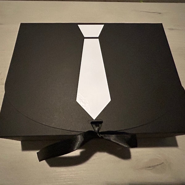 Personalized black tie groomsmen gift box | Bridal party gift box | Mens gift box