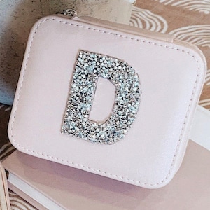 Custom bling letter travel jewelry box | Bridal party gift