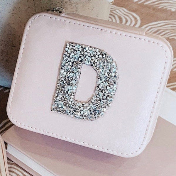 Custom bling letter travel jewelry box | Bridal party gift