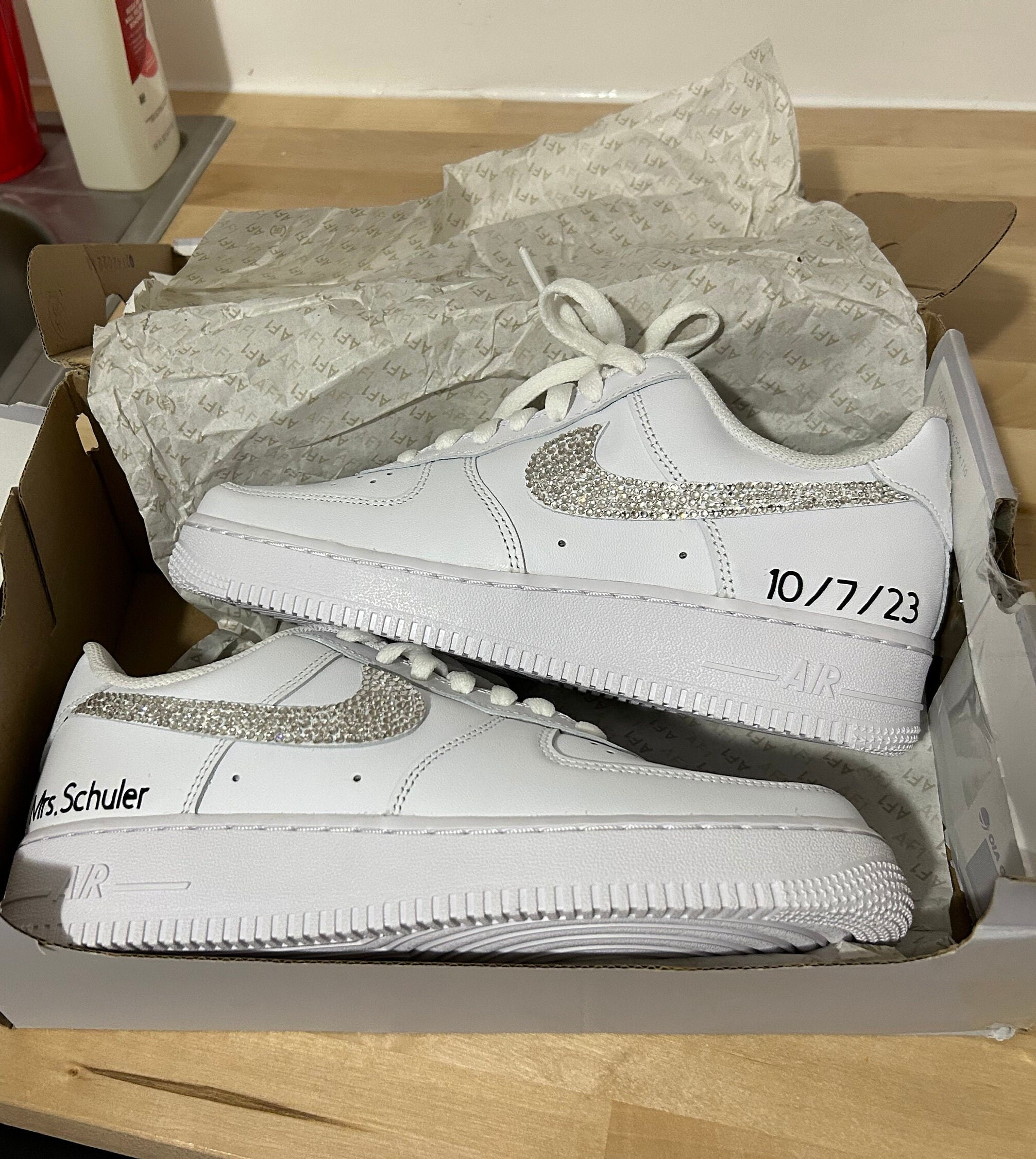 air force 1 white lace bling