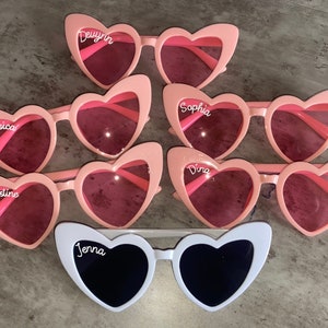 Bachelorette matching personalized matching heart sunglasses | Bridal party gift |