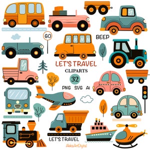 車のバンドル PNG、子供の交通機関のクリップアート SVG デジタル画像の高解像度