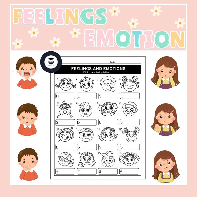 Feelings and Emotions Worksheet for Kids – Printable Social Emotional ...