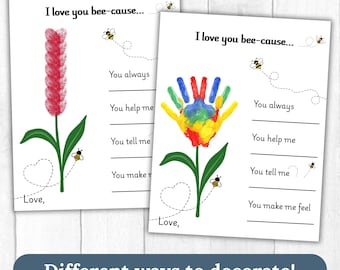 Manualidad con huellas de manos para niños: recuerdo para mamá, abuela, recurso para maestros, manualidad para niños de preescolar y jardín de infantes, Día de la Madre, regalo de cumpleaños para mamá, bricolaje