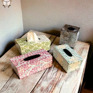 Ceramic Tissue Box Holder Tissue Paper Storage Holder for Home Kitchen  Decor Beige 