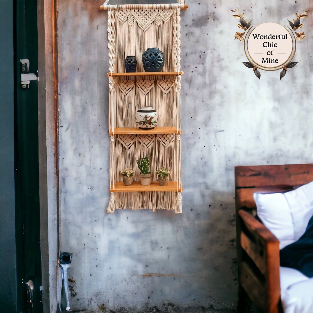 Boho Hanging Shelves, Macrame Shelves, Macrame Hanging, Wall Hanging