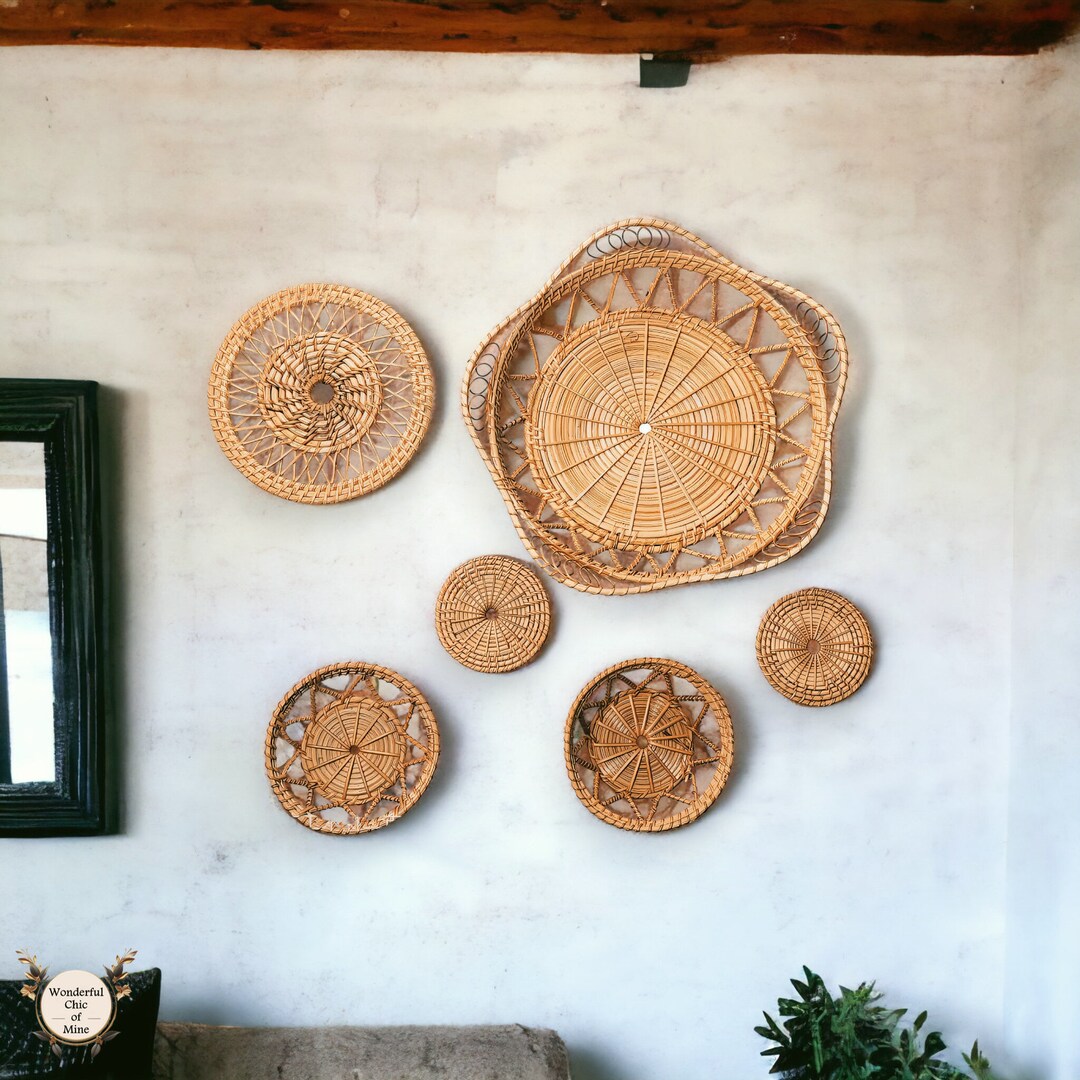 Rattan Wall Hangings, Rustic Boho Wall Hangings,rattan Hanging Wall Art
