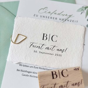 Stempel Feiert mit uns, Hochzeit, Initialen, personalisiert
