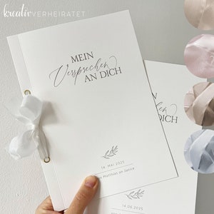 Eheversprechen personalisiert, Heft für Ehegelübde, Namen und Datum