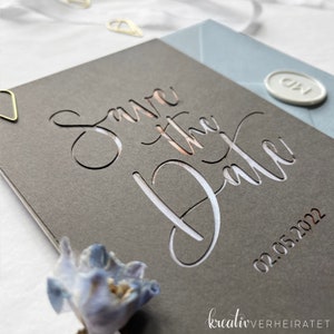 Save the Date Karte, Lasercut, personalisiert