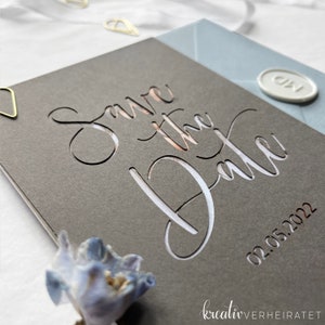 Save the Date card, laser cut, personalized