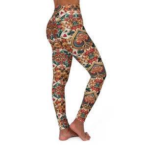 Leggings a vita alta Queen of Hearts - moda comoda per i giocatori di carte
