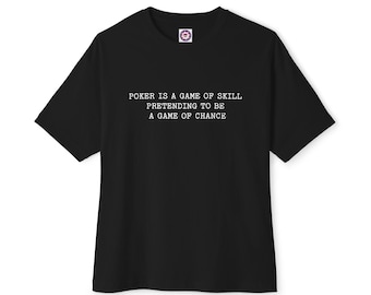 Camiseta unissex de jogo de pôquer de habilidade, camiseta de jogador de pôquer, presente para amantes de cassino, vestuário para jogos de cartas, camiseta de jogo