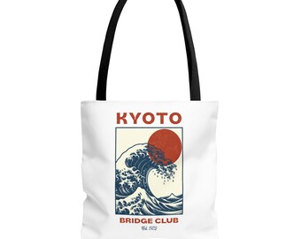 Sacola Tote Kyoto Bridge Club - Onda e Sol Vermelho