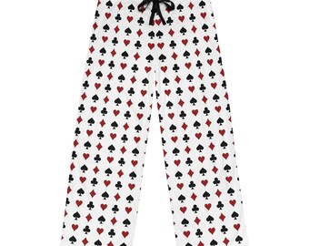 Calça de pijama com estampa de terno de cartão: relaxe com estilo e conforto