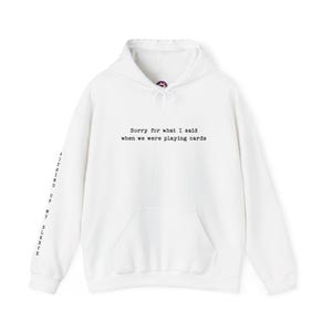 Felpa con cappuccio unisex divertente, Scusa per quello che ho detto quando giocavamo a carte - testo bianco, Felpa, Pullover, Regalo per giocatori di carte, Accogliente