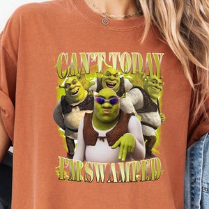 Shrek Can&#39;t Today I&#39;m Swamped Shirt, Comfort Colors Gift, Funny Shrek Trending Tee, Shrek Face Meme Shirt, Shrek Gifts Man And Women