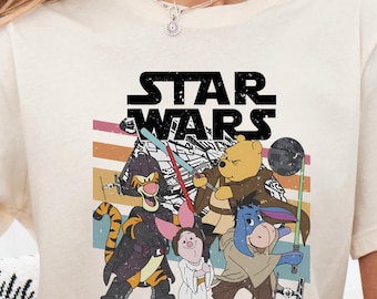 Star Wars Winnie The Pooh Shirt, Winnie Han Solo Tee, Leia Piglet Tshirt, Darth Vader Tigger Shirt, May Force Be With You Tee, Disney Gift