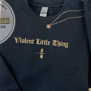 Embroidered Violent Little Thing Sweatshirt, Embroidered Fourth Wing Sweatshirt, Fourth Wing Reader Gift, Embroidery Basgiath War Collage