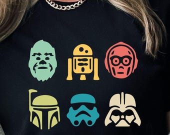 Star Wars Characters Shirt, Chewbacca Shirt, Darth Vader Tee, Mandalorian Shirt, Boba Fett Shirt, Kids Star Wars Tee, C3PO Shirt, R2D2 Shirt