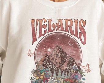 Velaris City Of Starlight Sweatshirt, Floral Mountain Hoodie, Night Court Velaris Gift, Acotar Sweatshirt, Fantasy Book Lover Sweatshirt