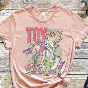 Toy Story Retro 90s Shirt Woody Buzz Lightyear Rex Since 1995 | Vintage Disney Graphic Tee Birthday Gift Fan Unisex Nostalgia Presents image 1