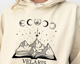Velaris City Of Starlight Hoodie, To The Stars Dreams Sweatshirt, Mountain Night Court Hoodie, Fantasy Book Reader Gift, Bookish Sweatshirt